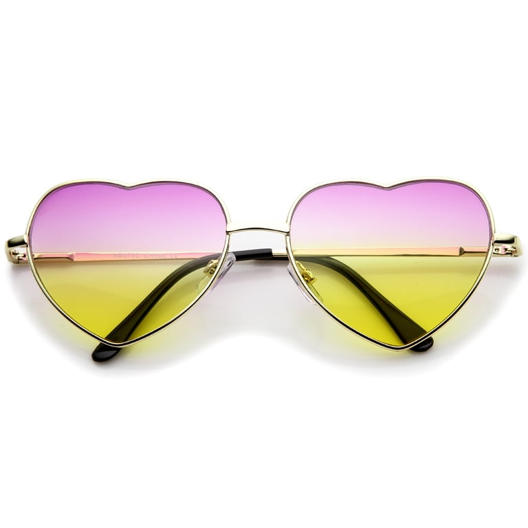Small Thin Metal Frame Temples Vibrant Colored Gradient Lens 