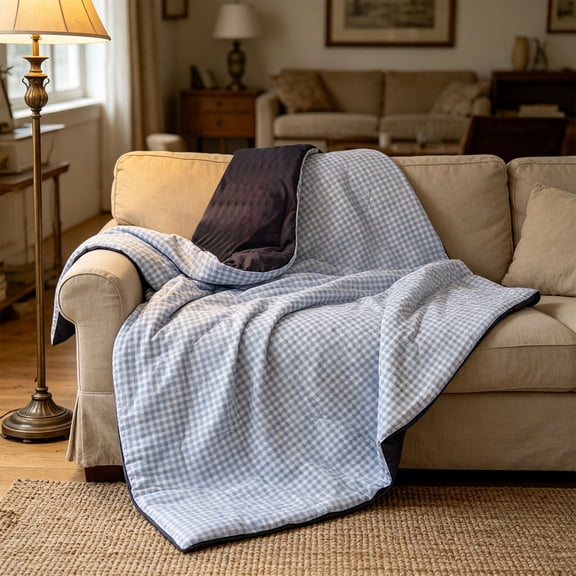 Small Throw Blanket 43"x60", Clouds Water Washed Soy Fiber Summer Cool Quilt Insert Air Conditioning Quilt Summer Quilt Set Summer Lightweight Quilt
