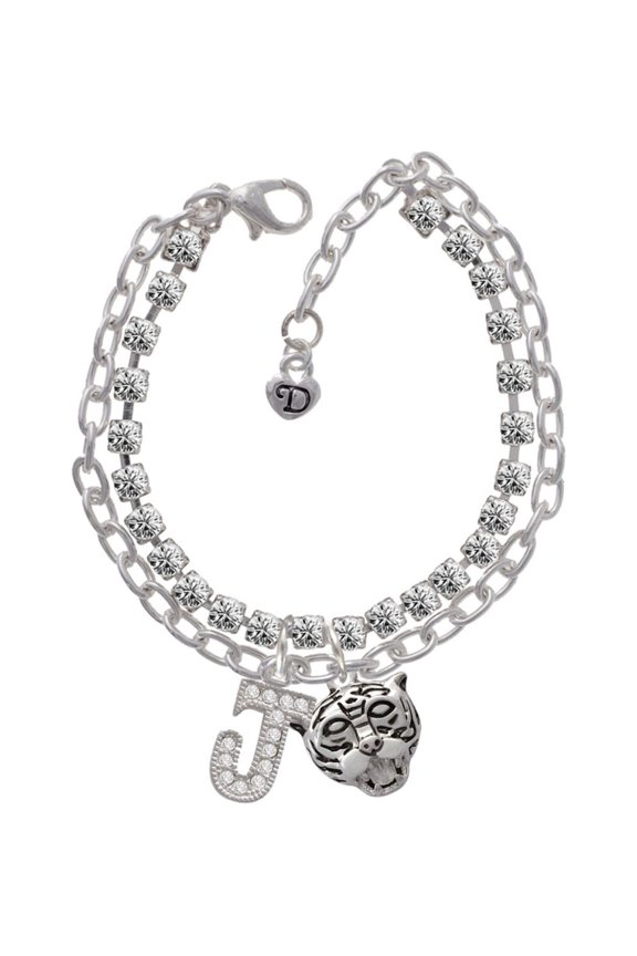 Small Tiger - Mascot -J- Double Strand Madison Charm Bracelet