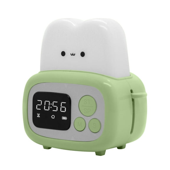 Small Timer Clock Toaster Lamp, Cute Night Light with Time Management Tool and Table Clock Alarm Digital Timer for Kids, ABS+PC Kids Lamp Birthday Gifts for Toddler Baby Girls Boys