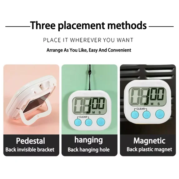 Small Timer Kitchen Baking Countdown Timer Student Learning Big Screen Reminder