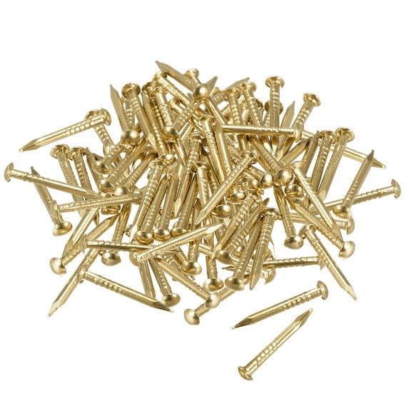 Uxcell Small Tiny Brass Nails for DIY Pictures Wooden Boxes Household Accessories 1.5x15mm