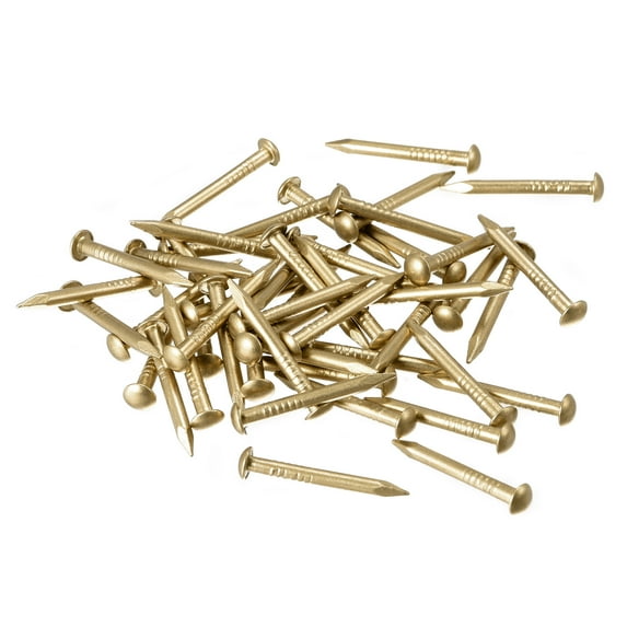 Uxcell 50pcs Small Tiny Brass Nails for DIY Pictures Wooden Boxes Household Accessories 2x20mm