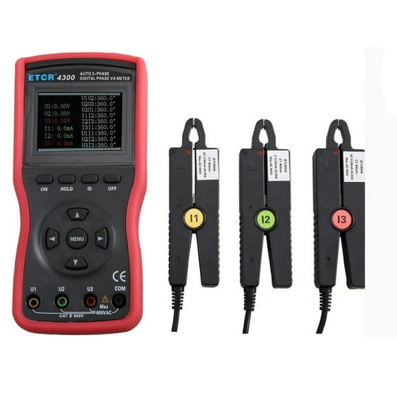 Small Tip Current Clamp Three Phase Meter Digital Volt-ampere Meter AC Voltage Current Tester Detector ETCR4300