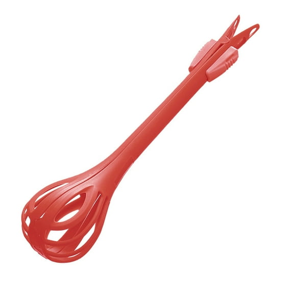 Small Tongs for Serving, Tongs for Serving, 12 in Red Plastic Multi Tool, Kitchen Utensil, Cooking Utensil, Buffet Gatherings, 1 Pc