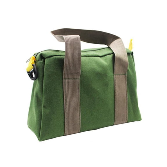 Small Tool Bag, Canvas Tool Storage Bag, Wide Mouth Tool Bag, Power Tool Organizer Capacity Zipper Multipurpose Large Pouch,