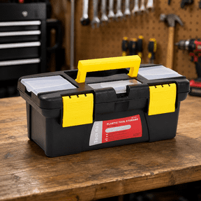 Small Tool Box 10-Inch Plastic Tool Boxes Double-Layerttoolbox With Handle Removable Tray With Double Lock Secured Toolbox For Home