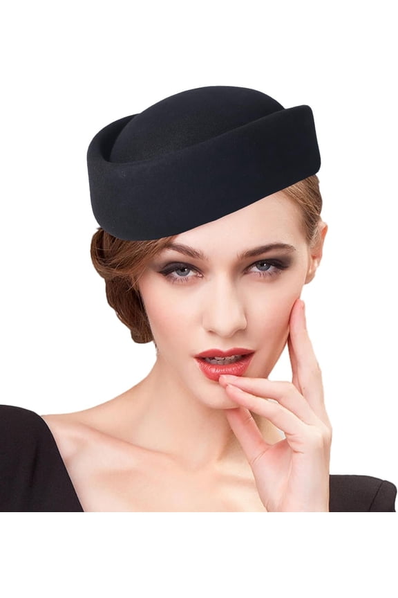 Small Top Hats for Women Elegant Millinery Beret Felt Fedoras Ladies Wedding Bride Church 2024 Winter Hat