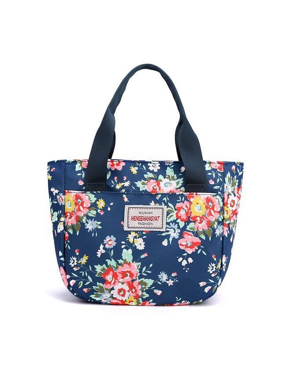 Small Top-Handle Women‘s Shoulder Bag Ladies Nylon Tote Light Handbags Floral Pattern Tote Beach Purse Bolsa Feminina