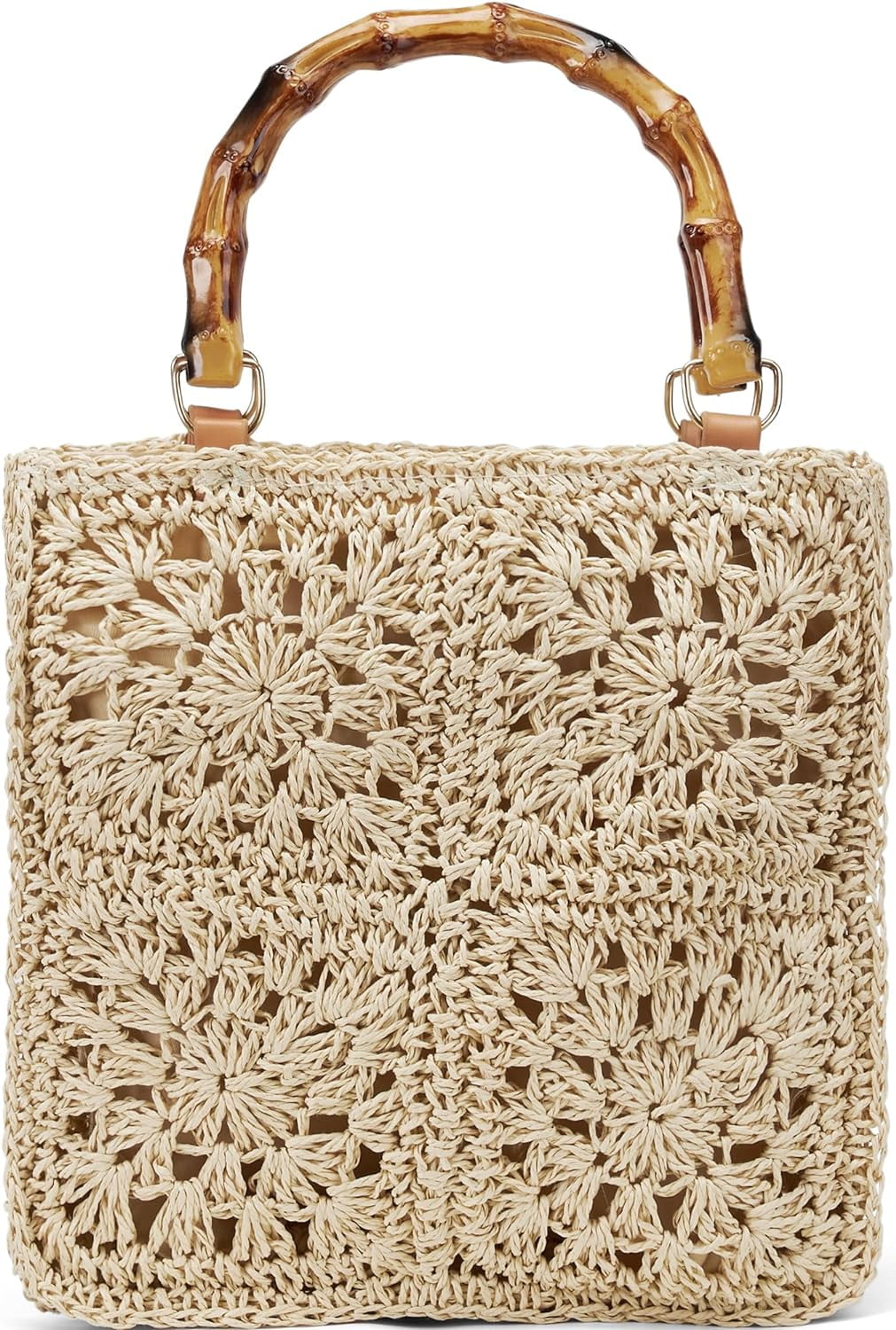 Small Tote Bag Beach Tote Bag Straw Beach Bag Crochet Tote Bag Straw Bag for Women Packable Beach Bag Crochet Beach Bag