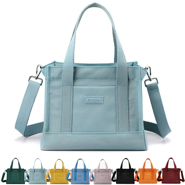 Small Tote Bag for Women Nylon Crossbody Purse Mini bag Light blue Walmart Business Supplies