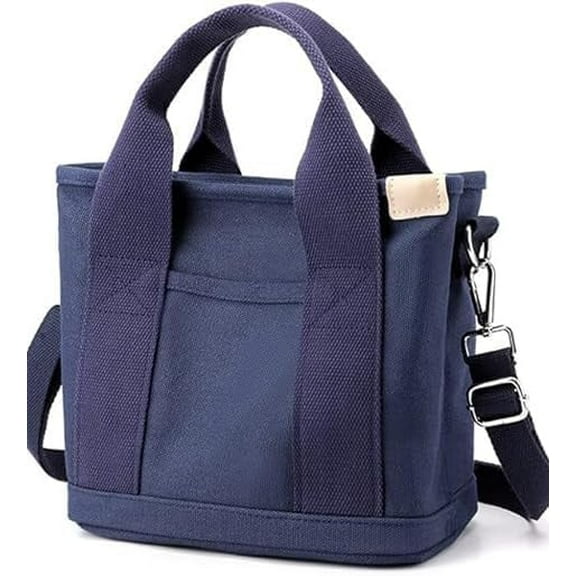 Small Tote Bag with Zipper, 2024 Canvas Multi-Pocket Crossbody Bag Shoulder Bag Satchel Hobo Bag Messenger Bag