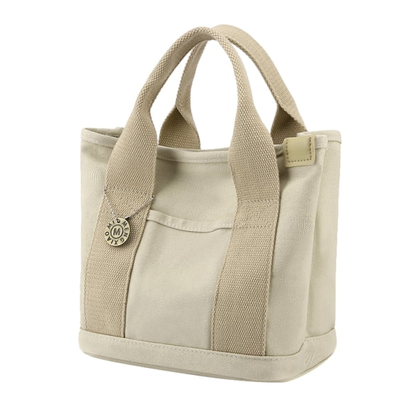 Small Tote Bag with Zipper Canvas Multi-Pocket Crossbody Bag Fashion Shoulder Bag Satchel Bag Portable Unisex Large Capacity Messenger Bag Black