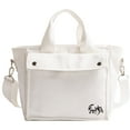 thumbnail image 1 of Small Tote Bag with Zipper Tote Bag for Women Canvas Crossbody Bag Shoulder Bag Satchel Hobo Bag Messenger Bag - Off-white, 1 of 1