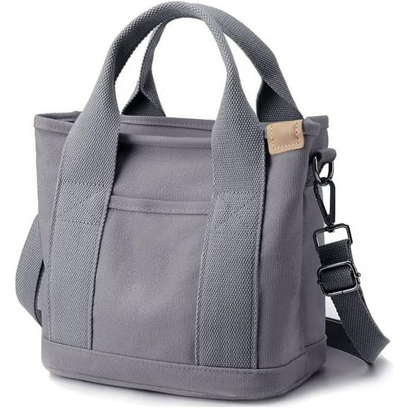 Small Tote Bag with Zipper Tote Bag for Women Canvas Crossbody Bag Shoulder Bag Satchel