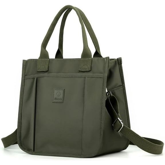 Small Tote Bag with Zipper Tote Bag for Women Nylon Satchel Hobo Bag Messenger Bag