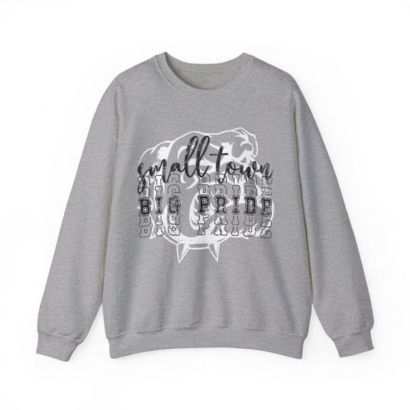 Small Town Big Pride Bulldog Mascot Sweatshirt Retro School Spirit Shirt
