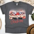 thumbnail image 1 of Small Town Christmas Barn Shirt | Rustic Country Holiday T-Shirt, Dark Heather, Size XL, 1 of 6