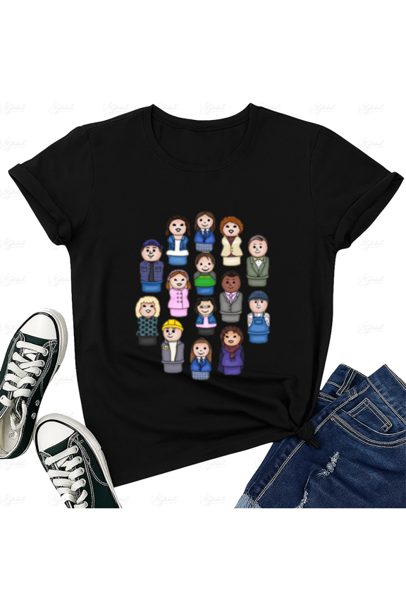 Small Town Life Quirky Characters Graphic Unisex T-Shirt, for Men & Women, up to Size 5XL