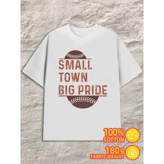 Small Town Pride men's 180G 100% Cotton white Funny Unisex Shirt Printed tshirts Classic Unisex Shirt Short Sleeve tshirts Retro Unisex Shirt Graphic tshirts