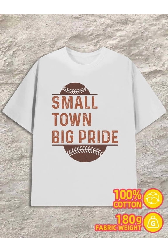 Small Town Pride men's 180G 100% Cotton white Funny Unisex Shirt Printed tshirts Classic Unisex Shirt Short Sleeve tshirts Retro Unisex Shirt Graphic tshirts