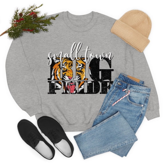 Small Town Women's Vintage School Spirit Tigers Mascot Retro Unisex Sweatshirt