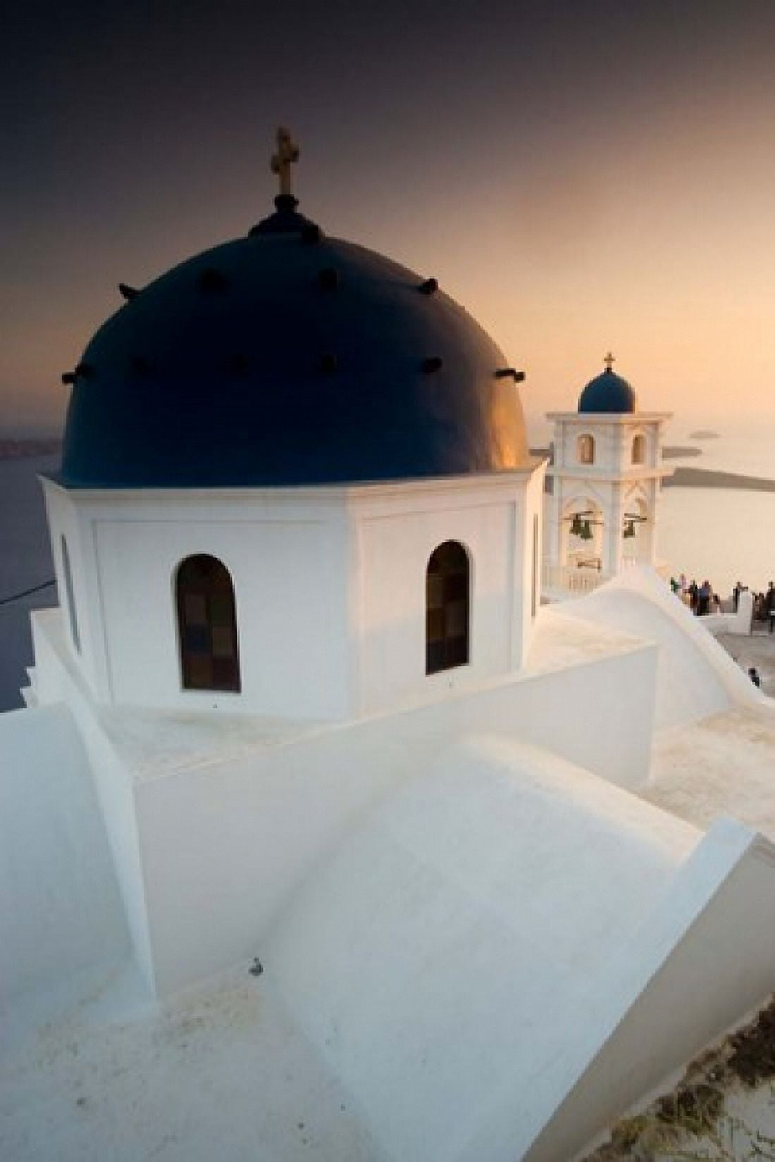 Small Town of Imerovigli Santorini Greece Canvas Art - Darrell Gulin DanitaDelimont (23 x 34)