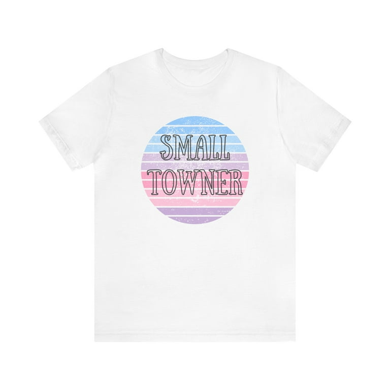 Small Towner Girl Small Town tshirt Sunset Pink Pastel Short