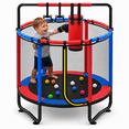 thumbnail image 1 of 55” Toddler Trampoline for Kids with Enclosure, Kids Trampoline, SEGMART Indoor Trampoline, Small Trampolines for Kids, Mini Trampoline with Sandbag, Rings, Ocean Balls, Gifts for Boys, Girls, 1 of 7