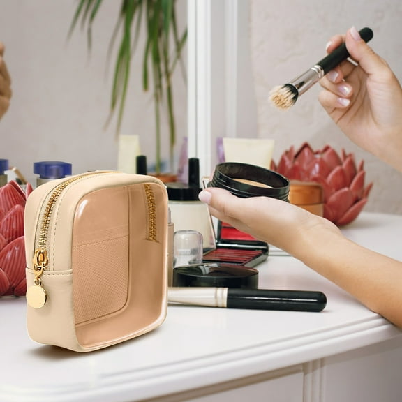 Small Transparent Makeup Bag Mini Cosmetic Organizer For Women Travel Clear Toiletry Pouch Daily Use Portable Carry