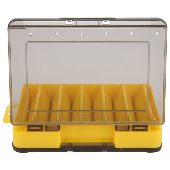 Small Transparent Polypropylene Fishing Lure Storage Box with Drainage Holes and Buckle - Dual-Sided Hook Keeper Container