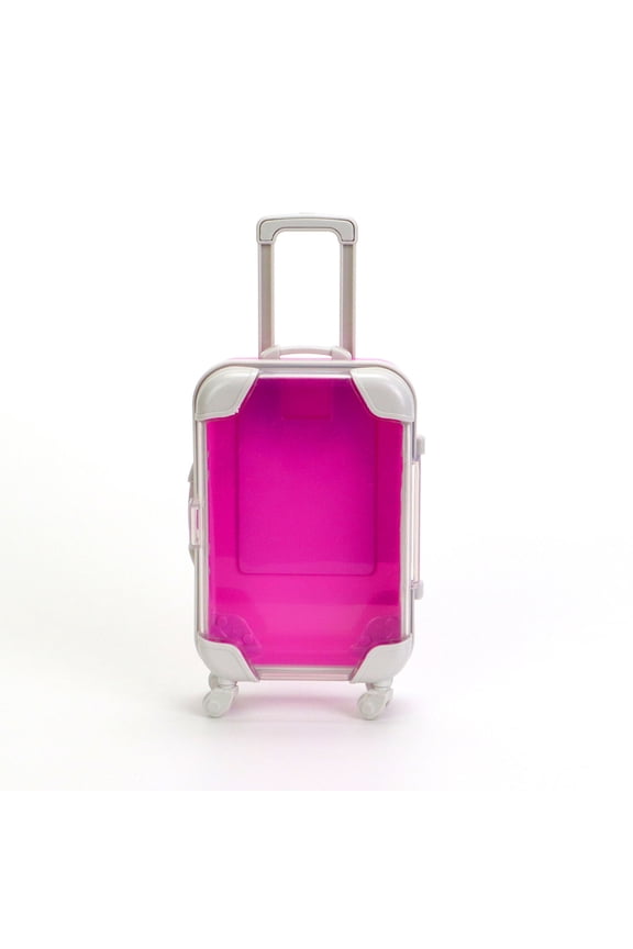 Small Transparent Suitcase | Mini Travel Luggage | Clear Storage Organizer for Home & Office | Compact Carry-On with Wheels | Simulation Puzzle Case for Kids & Adults