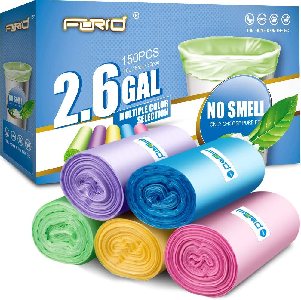 Small Trash Bag 2.6 Gallon Garbage Bags FORID Bathroom Trash can