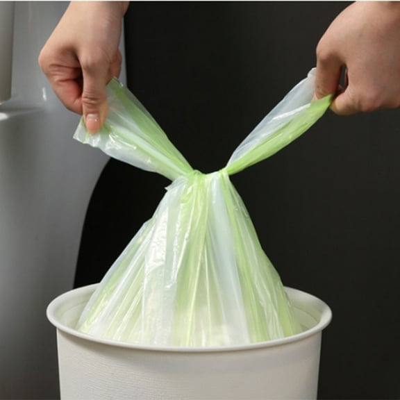 Small Trash Bags 10-15 Gallon, 100 Count Drawstring Garbage Bags, Thick Leak-Resistant Plastic for Bathroom, Kitchen, Office and Household Use, Green
