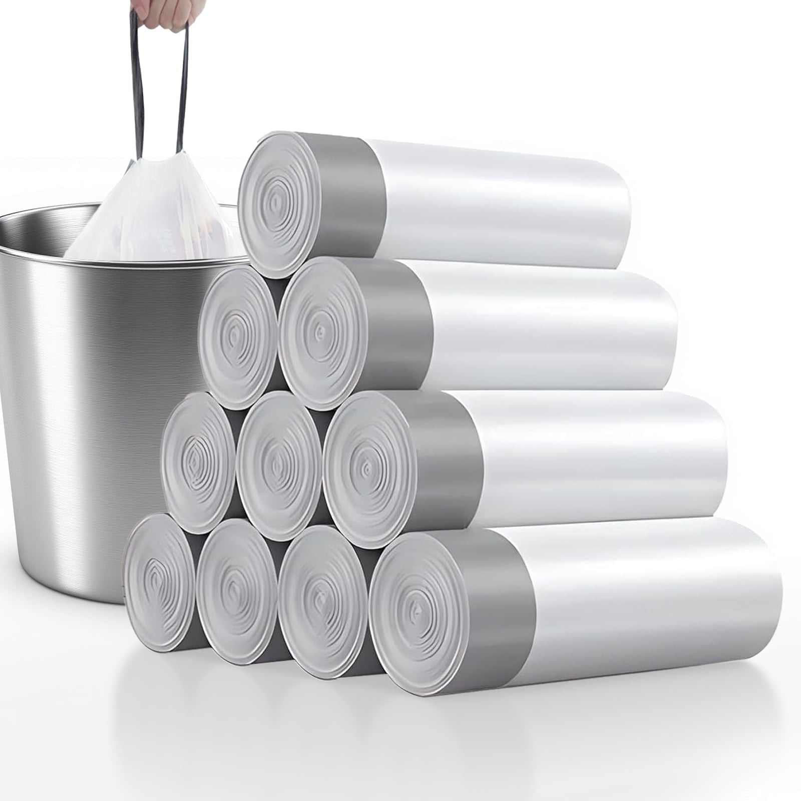 Walmart discounts of Small Trash Bags 4 Gallon, 200 Count Drawstring Unscented Garbage Bags for Kitchen Bathroom Bedroom Office Waste Can