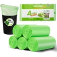 thumbnail image 1 of Small Trash Bags 4-6 Gallon, 200 Count Biodegradable 4 Extra Strong Garbage Unscented, Size Expanded, Green, for Bathroom Bedroom Office Kitchen Can, 1 of 4