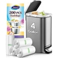 thumbnail image 1 of Small Trash Bags 4 Gallon 200 Counts Garbage Bags, Bathroom Can Bin Liners, Plastic for home office kitchen, fit 12-15 Liter, 3,3.5,4.5 Gal, Clear, 1 of 4