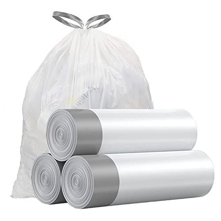 Small Trash Bags 4 Gallon - Drawstring 4 Gallon Trash Bag, Individual Unscented Small Garbage Bags, White 4 Gal Small Trash Can Liners Bathroom Trash