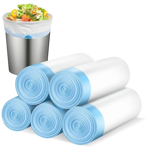 Small Trash Bags - 4 Gallon Drawstring Garbage Bags, Tear - Free Small Garbage Bags, Separated Unscented White Small Trash Can Liners for Bathroom, Kitchen, Office and Bedroom, 75 Count