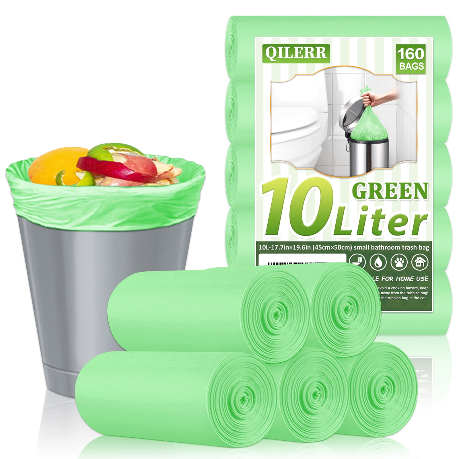Walbest Disposable Small Trash Bags, Portable PE Rubbish Bags, Wastebasket Bags Small Garbage Office Kitchen Bedroom Waste Bin 5 Rolls 100 Counts