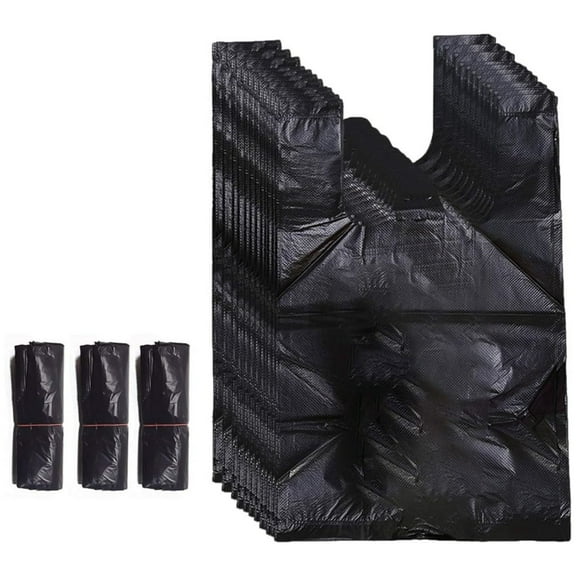 Small Trash Bags,Garbage Bags,300 Pcs Disposable Garbage Bag Black,3 Rolls 7.1 x 11.4 inches Personal Disposal Bags,Sanitary Napkin Bags with Convenient Handle Ties,Little Waste Bags