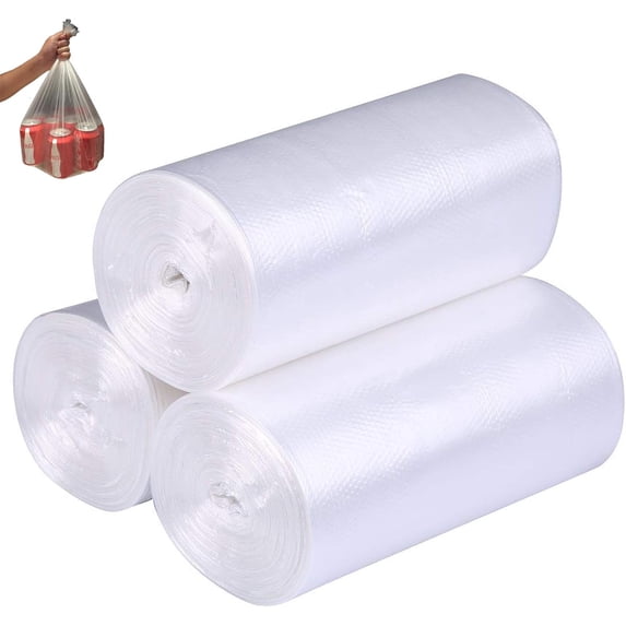 Small Trash Bags Kitchen Garbage Bags - 4 Gallon Clear Trash Bags Strong Wastebasket Liners for Bathroom, Kitchen, Office 15 Liter Trash Can Liners - 150 Counts