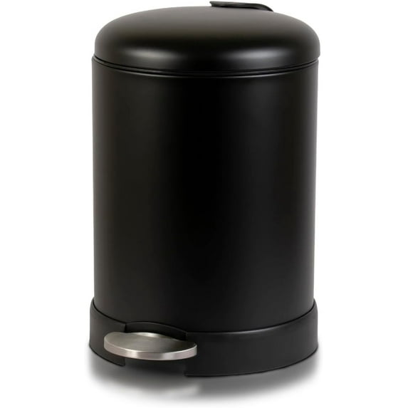 Small Trash Can, 1.2 Gallon | Round Stainless Steel Garbage Bin with ...