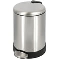 thumbnail image 1 of Small Trash Can, 1.2 Gallon | Round Stainless Steel Garbage Bin with Soft Close Lid & Step Foot Pedal Metal Waste Basket Removable Inner Bucket,, 1 of 5