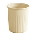 thumbnail image 1 of Small Trash Can, 1 Pc 8L Plastic Wastebasket, Round Garbage Container Bin, Wide Striped Rubbish Bin for Bathroom, Kitchen, Bedroom, Home Office, Small Cream, 1 of 4