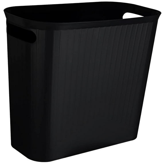 Small Trash Can, 3.5 Gallon Garbage Can Slim Waste Basket Plastic Trash Bin Container with Handles for Bathroom, Bedroom, Office, Home, Dorm Room, Kitchen, Rectangular