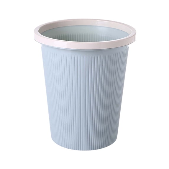 Small Trash Can, Blue Pressure Garbage Can Wastebasket for Bathroom Bedroom Office Kitchen, Space Saving Living Trash Bin, Durable Plastic