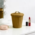 thumbnail image 1 of Small Can with Lid 2.4X3.7" Compact Tabletop Waste Bin Mini Decorative Storage Container for Home Office Bedroom Flower Pot Home Decor Happy 2026!, 1 of 4