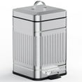 thumbnail image 1 of Small Trash Can with Lid-5L/1.3 Gal,Outdoor Dog Poop Garbage Can-Farmhouse Retro Metal Waste Bin w/Step Pedal for Bathroom Bedroom Office-Soft Close-Galvanized Steel…, 1 of 7