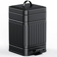 thumbnail image 1 of Small Trash Can with Lid-5L/1.3 Gal,Stainless Steel Outdoor Dog Poop Garbage Can-Farmhouse Retro Metal Waste Bin w/Step Pedal for Bathroom Bedroom Office-Soft Close-Black, 1 of 3